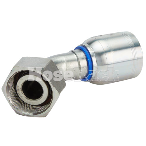 M52 X 2.0 Female Swivel 24° Cone (Heavy S38) with O-Ring 45° Elbow Hydraulic Fitting