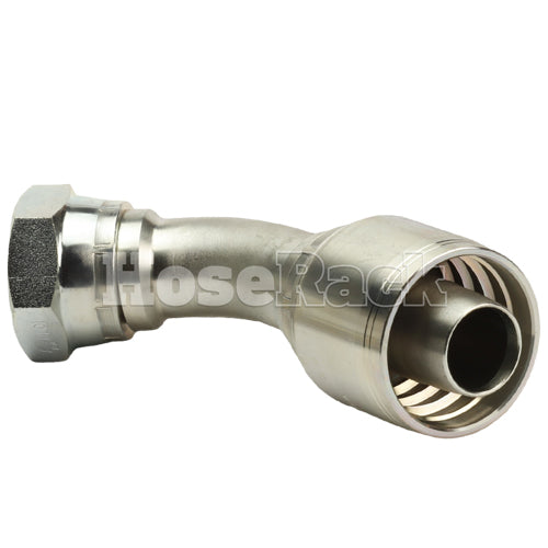 1" Female British Standard Parallel Pipe O-Ring Swivel 45° Elbow Hydraulic Fitting