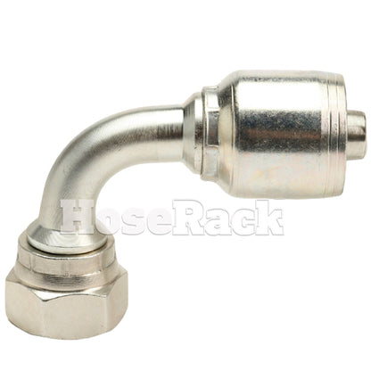 1/2" Female British Standard Parallel Pipe O-Ring Swivel 90° Elbow Hydraulic Fitting