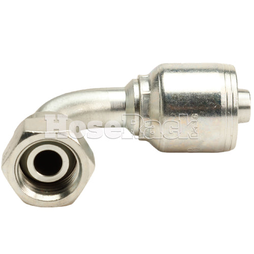 1/2" Female British Standard Parallel Pipe O-Ring Swivel 90° Elbow Hydraulic Fitting