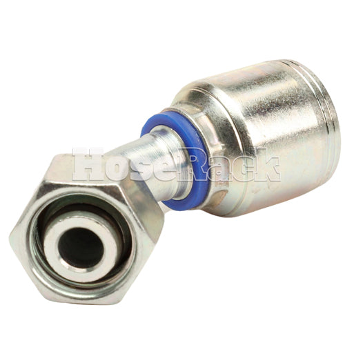 M22 X 1.5 Female Swivel 24° Cone (Light L15) with O-Ring 45° Elbow Hydraulic Fitting