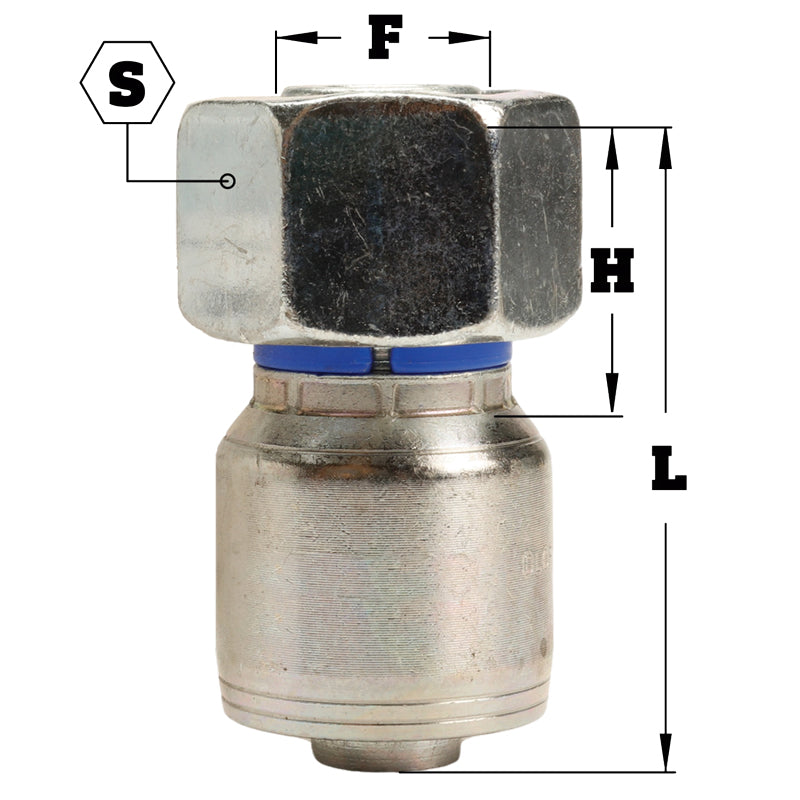 M22 X 1.5 Female Swivel 24° Cone (Heavy S14) Hydraulic Fitting