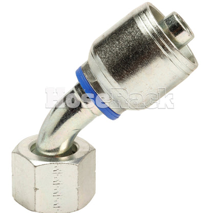 M22 X 1.5 Female Swivel 24° Cone (Heavy S14) with O-Ring 45° Elbow Hydraulic Fitting