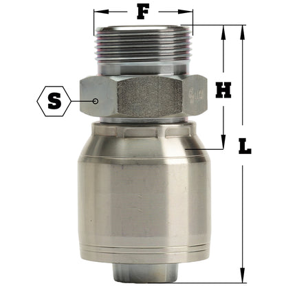 1/2" Male Flat Face (ORFS) Hydraulic Fitting
