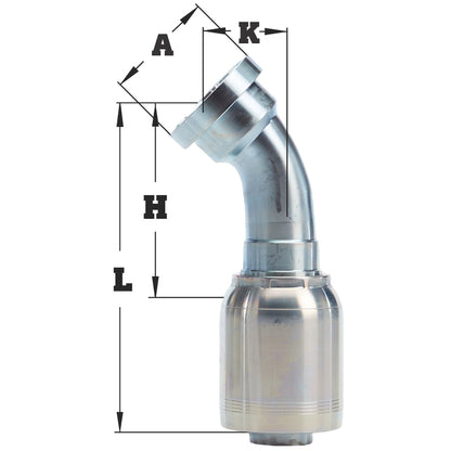 1/2" Code 62 Flange 45° Elbow Hydraulic Fitting