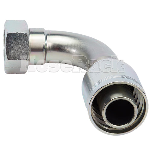 2" Female British Standard Parallel Pipe O-Ring Swivel 90° Elbow Hydraulic Fitting