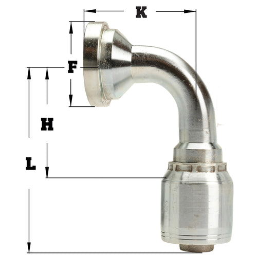 3/4" Code 61 Flange 90° Elbow Hydraulic Fitting