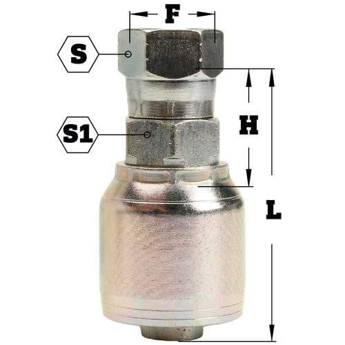 5/8" Female JIC Swivel 90° Short Drop Elbow Hydraulic Fitting