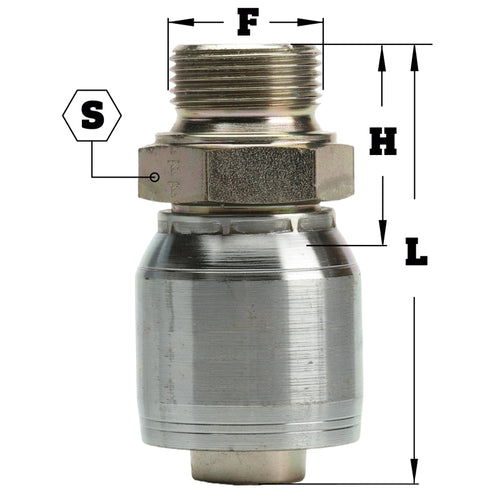 3/4" Male British Standard Parallel Pipe Hydraulic Fitting