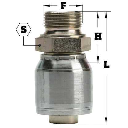 1" Male British Standard Parallel Pipe Hydraulic Fitting