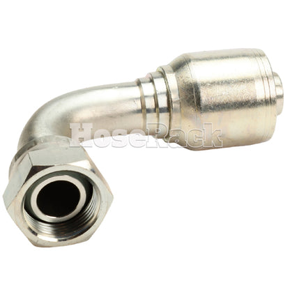 3/4" Female British Standard Parallel Pipe O-Ring Swivel 90° Elbow Hydraulic Fitting