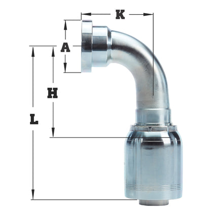 3/4" Code 62 Flange 90° Elbow Hydraulic Fitting