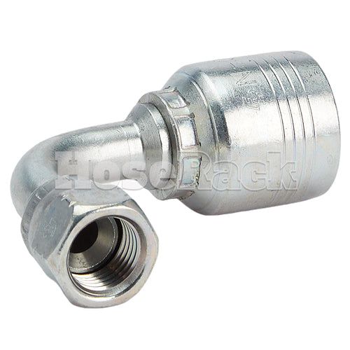 3/8" Female JIC Swivel 90° Medium Drop Elbow Hydraulic Fitting