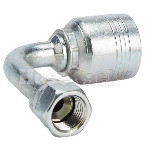 3/8" Female JIC Swivel 90° Long Drop Elbow Hydraulic Fitting