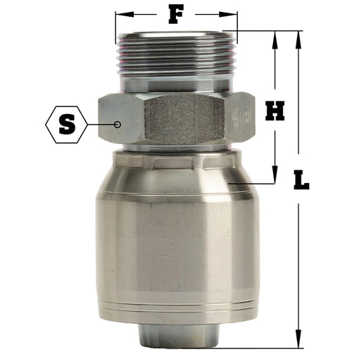 3/8" Male Flat Face (ORFS) Hydraulic Fitting