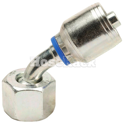 M22 X 1.5 Female Swivel 24° Cone (Heavy S14) with O-Ring 45° Elbow Hydraulic Fitting