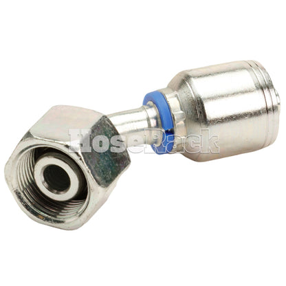 M22 X 1.5 Female Swivel 24° Cone (Heavy S14) with O-Ring 45° Elbow Hydraulic Fitting