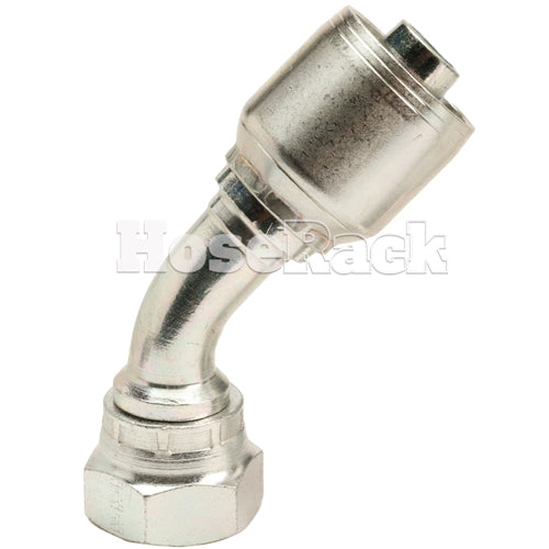 5/8" Female British Standard Parallel Pipe O-Ring Swivel 45° Elbow Hydraulic Fitting