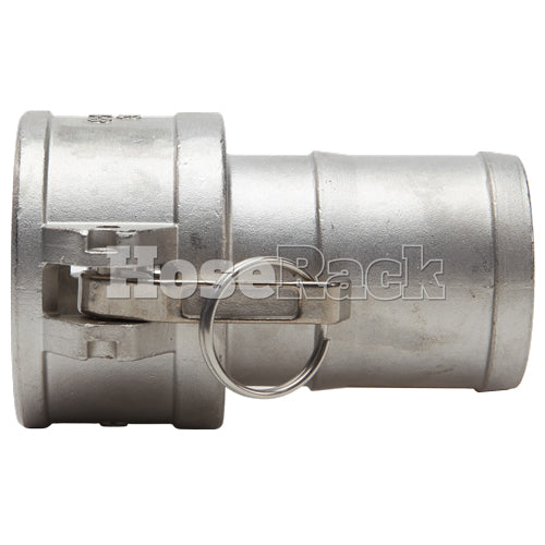 Stainless Steel 2 1/2" Female Camlock to Hose Shank