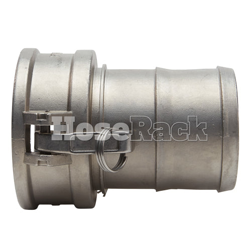 Stainless Steel 4" Female Camlock to Hose Shank (USA)