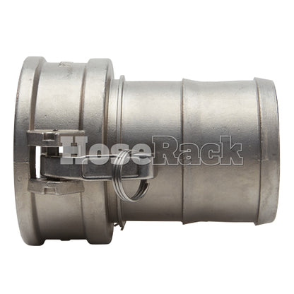 Stainless Steel 6" Female Camlock to Hose Shank (USA)