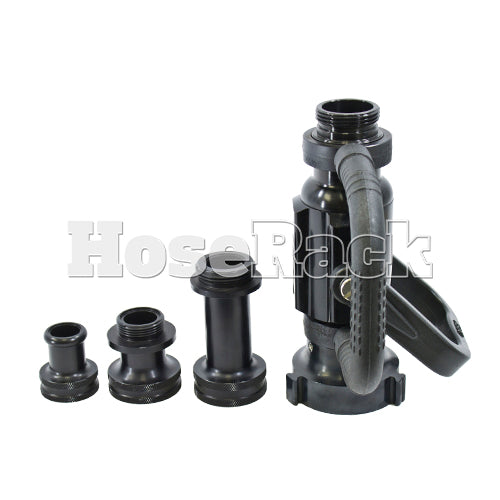 Plastic Fire Hose Nozzle With Aluminium Storz Coupling Stock Photo