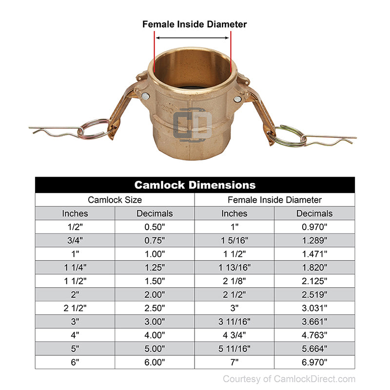 Brass 3" Female Camlock x 3" Female NPT (USA)