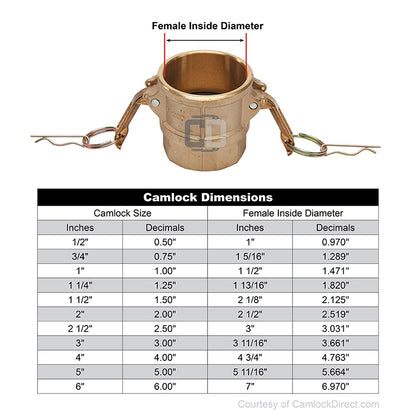 Brass 3" Female Camlock x 3" Female NPT (USA)