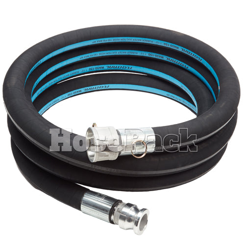 Black 1 1/2" x 20' Heavy-Duty Camlock Suction Hose