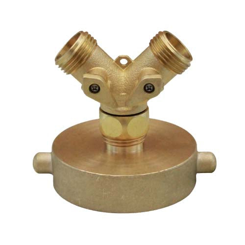 Brass 2 1/2" NH Inlet x (2) GHT Outlet