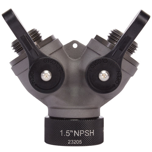 Aluminum 1 1/2" NPSH Inlet x (2) 1" NH Outlet