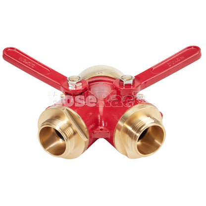 Brass Red 2 1/2" NH Inlet x (2) 1 1/2" NH Outlet