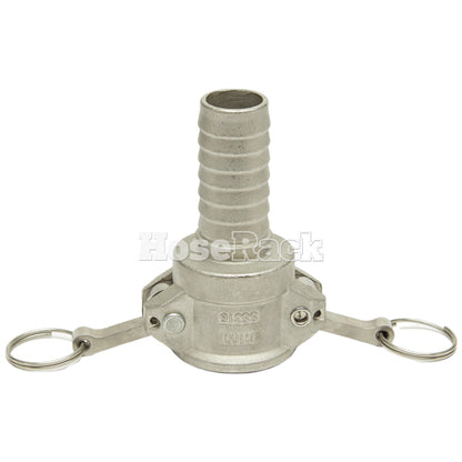 Stainless Steel 1" Female Camlock to Hose Shank