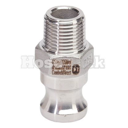 Stainless Steel 1/2" Camlock Male x 1/2" NPT Male