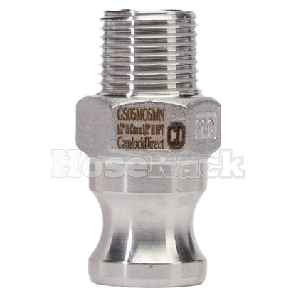 Stainless Steel 1/2" Camlock Male x 1/2" NPT Male