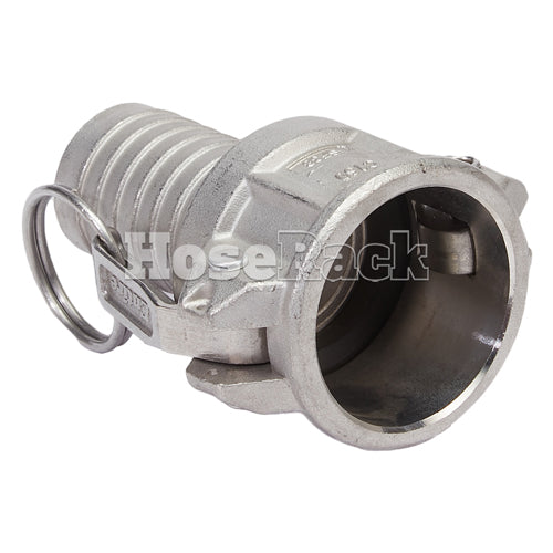 Stainless Steel 1 1/2" Female Camlock to Hose Shank