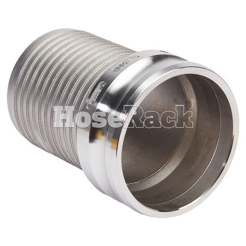 Stainless Steel 4" Camlock Male to Hose Shank