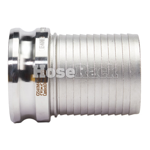 Stainless Steel 4" Camlock Male to Hose Shank