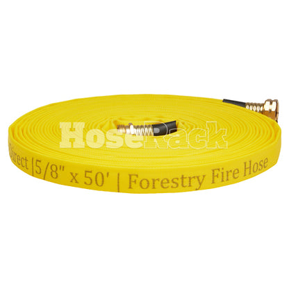 Yellow 5/8" x 50' Forestry Hose (Brass Garden Hose Couplings) - Import