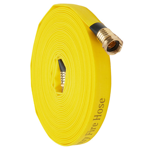 Yellow 3/4" x 50' Forestry Hose (Brass Garden Hose Couplings) - Import