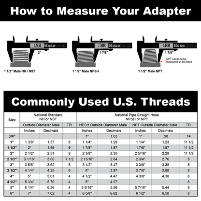 Aluminum 4" Storz x 3" Male NPT Thread