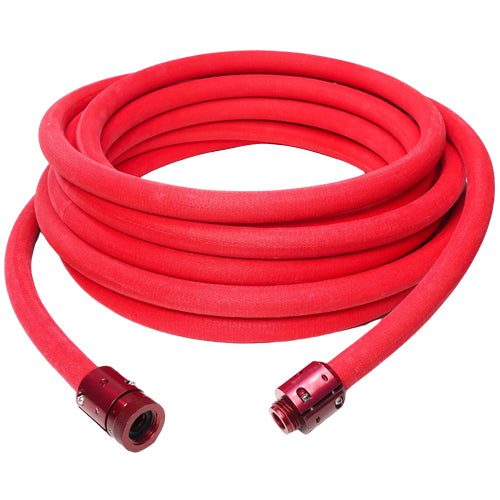 Red 1" x 100' Non-Collapsible Lightweight Hose (Alum 1" NPSH Couplings - USA)