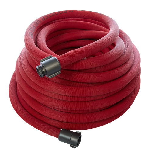 Red 1" x 100' Non-Collapsible Lightweight Hose (Alum 1" NPSH Couplings)