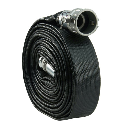 Black 2" x 50' Camlock Rubber Heavy-Duty Hose