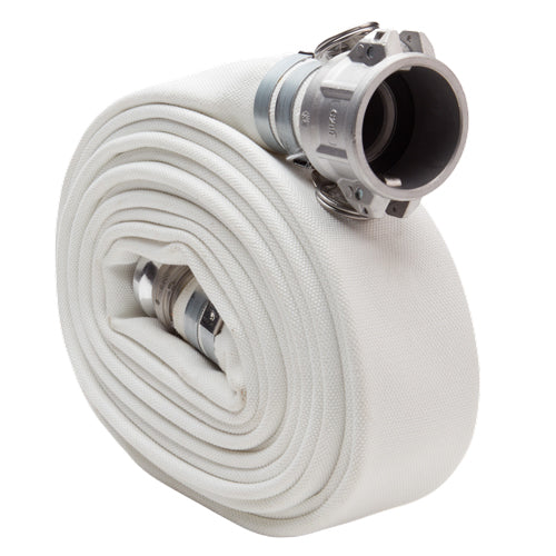 White 4" x 25' Camlock Double Jacket Mill Hose