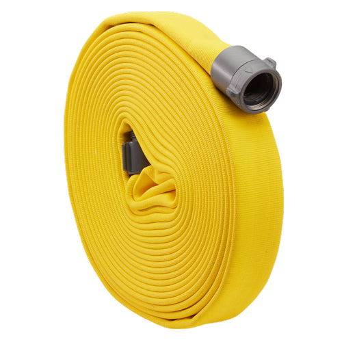 Yellow 1" x 50' Double Jacket Industrial Hose (Alum NH Couplings)