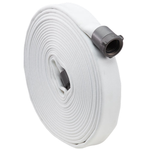 White 1" x 50' Double Jacket Industrial Hose (Alum NH Couplings)
