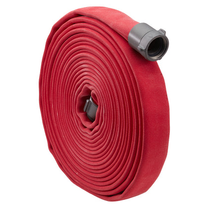 Red 1 1/2" x 50' Double Jacket Fire Hose (Alum NH Couplings)