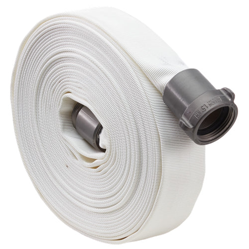 White 1" x 100' Forestry Hose (Alum NPSH Couplings) - USA