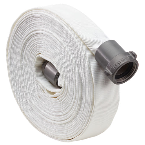 White 1 1/2" x 50' Forestry Hose (Alum NH Couplings) - USA